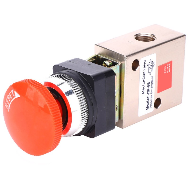 JM-06 Pneumatic Mechanical Valve PT 1/4in 2 Position 3 Way