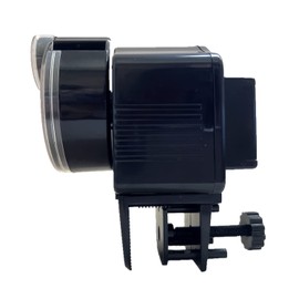 KEKETOPET Automatic Fish Feeder for Aquarium, Small Auto Fish Feeder Dispenser for Mini Tank and Pond, Suitable for Flakes and Pellets, Battery Operated, Battery NOT Included - Black