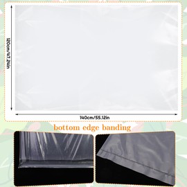 Xialvyu Pack of 4 120 x 140 cm Storage Bags, Large, Transparent Plastic Bags, Large, Reusable Moving Bags, Large Storage Bags, Storage Bags for Dustproof, Luggage, Clothes