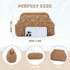 Jywmsc Straw Clutch Purse for Women Summer Beach Bags Summer Woven Evening Bags 2025 Rattan Wicker Shoulder Handbag for Vacation