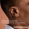 PIERCINGLINE Titanium Horseshoe Ring with Internal Thread Arrow Ear Piercing