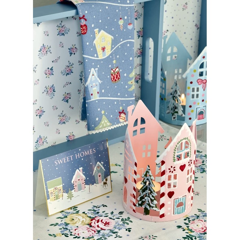 GreenGate COTTEAPPLSH2812 Laura Homes Tea Towel P.p.Dusty Blue 70 x