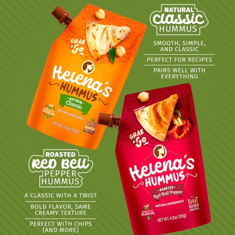 Helena Hummus (12-pack), Shelf-Stable, No Added Preservatives, 8 Natural Classic