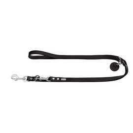 HUNTER Training leash, 20/200 Soft genuine cow leather, black
