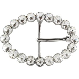 BELTINGER Valence Belt Buckle 4.0 cm | Buckle Interchangeable Buckle Belt Buckle 40 mm Solid | Pin Buckle with Rhinestones | Interchangeable Belt up to 4 cm, Silver / crystal