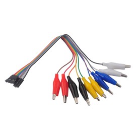 Wishiot Test Lead Clip Alligator Clip to Female/Male Breadboard Dupont Cable Bundle for Arduino Micro:bit (Pack of 20)