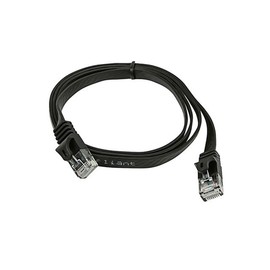 Monoprice Cat5e Ethernet Patch Cable - 3 Feet - Black | Network Internet Cord - RJ45, Flat,Stranded, 350Mhz, UTP, Pure Bare Copper Wire, 30AWG