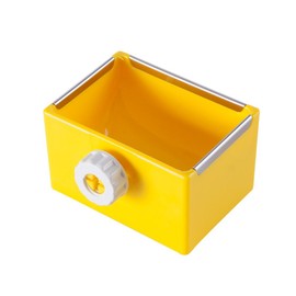 Cage Feeder Food & Water Hay Bowl Dish Bin Feeder, Small Animal Supplies for Rabbit Guinea Pig Chinchilla Hamster Ferret (Yellow)