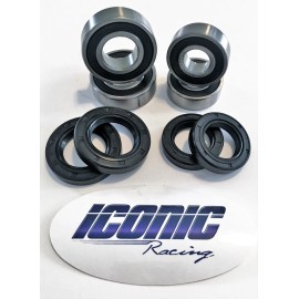 Iconic Racing Polaris Outlaw 450 500 525 ( 2008-2011 ) BOTH Front Wheel Bearing & Seal Kits