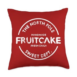 Christmas Fruitcake Matching Gifts Funny Christmas Fruitcake Ugly Throw Pillow, 18x18, Multicolor