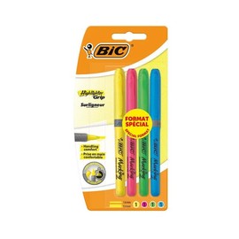 BIC Highlighter Grip Highlighter (Pack of 4)