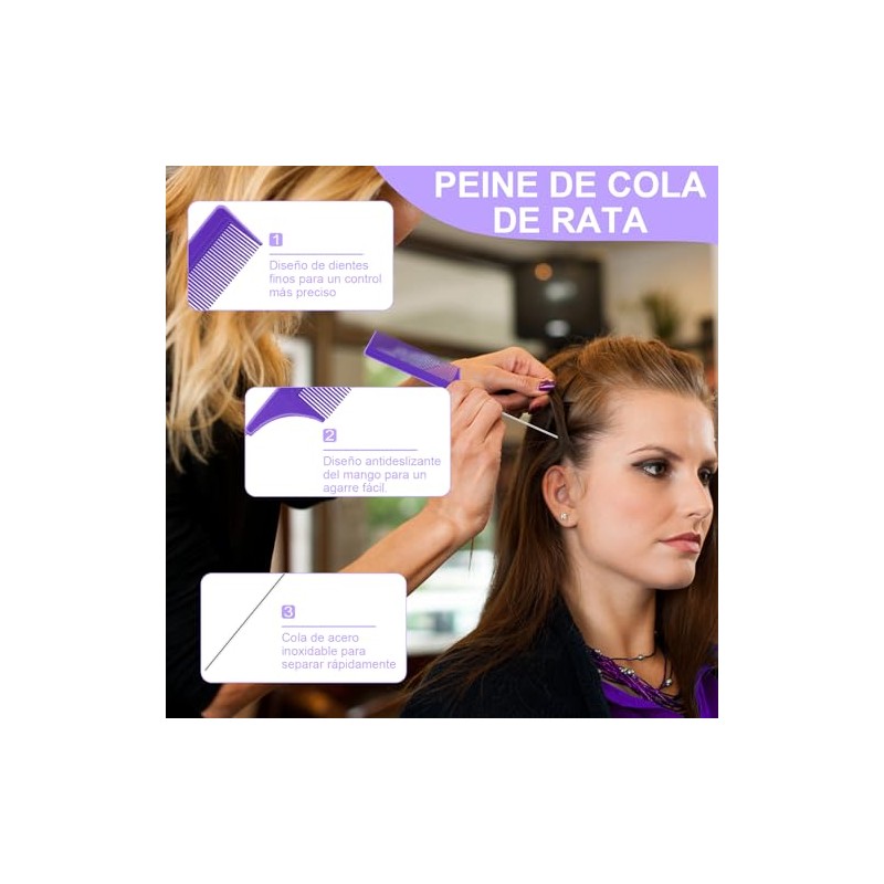 DUAIU Cepillo para Cabello, Juego de 4 Peines para Peinar