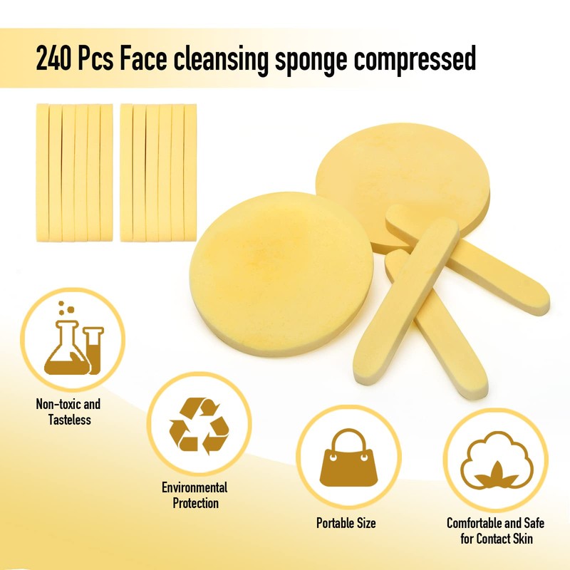 120 Pcs Facial Sponge Compressed, Luxiv Face Cleansing Sponge Estheticians