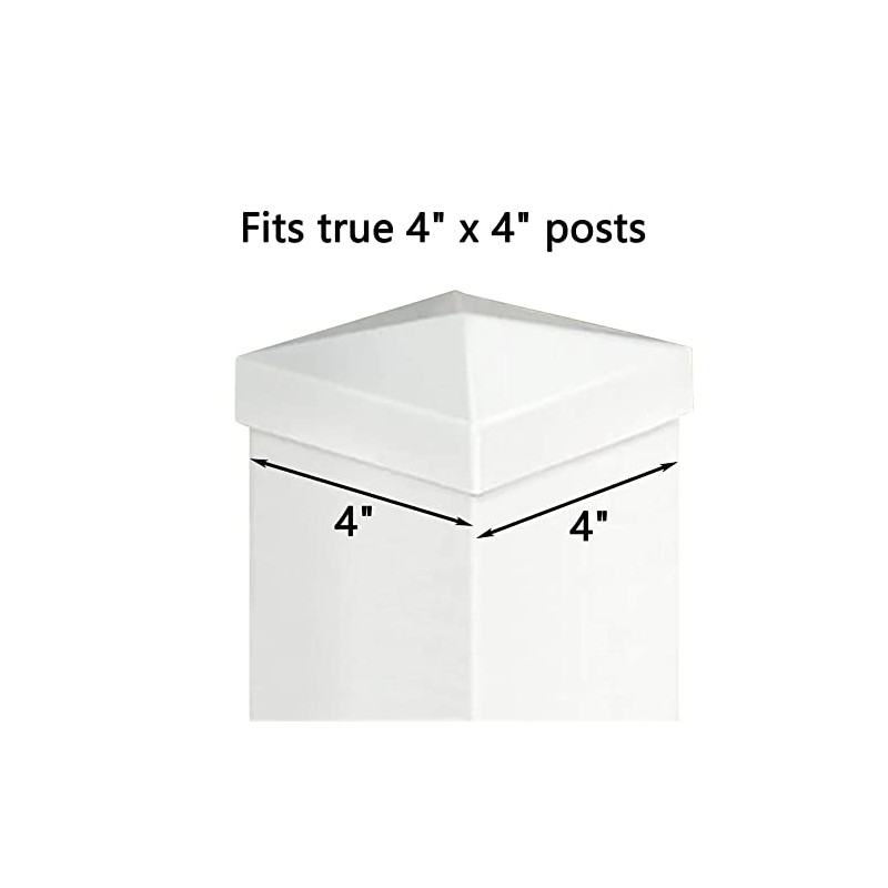 4 Pack 4inch Vinyl Pyramid Style Fence Post Cap/Vinyl Post