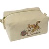 'Playful Cat' Canvas Wash Bag/Makeup Case (CS00041024)