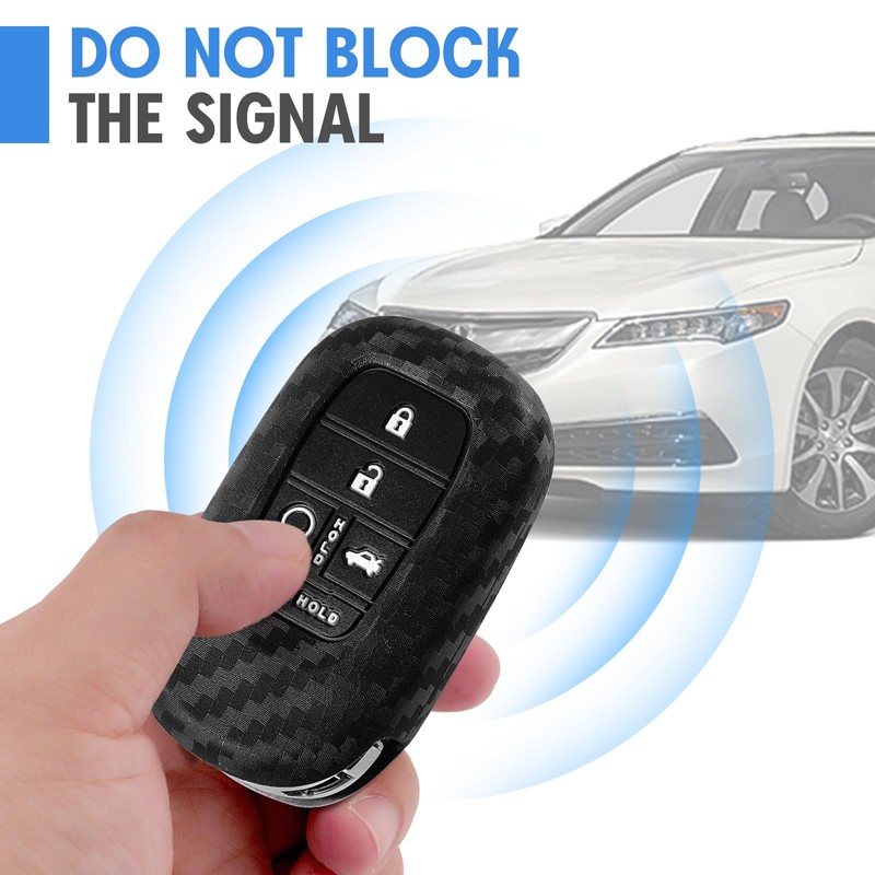 WORCAS Key Fob Case Carbon Fiber Pattern Silicone Cover Compatible