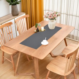 Inmerget Table Runner Solid Polyester 32x92 cm (12x36 inches), Farmhouse Runner for Coffee Table, Dresser, Living Room, Bedroom and Party Decor (Grey)