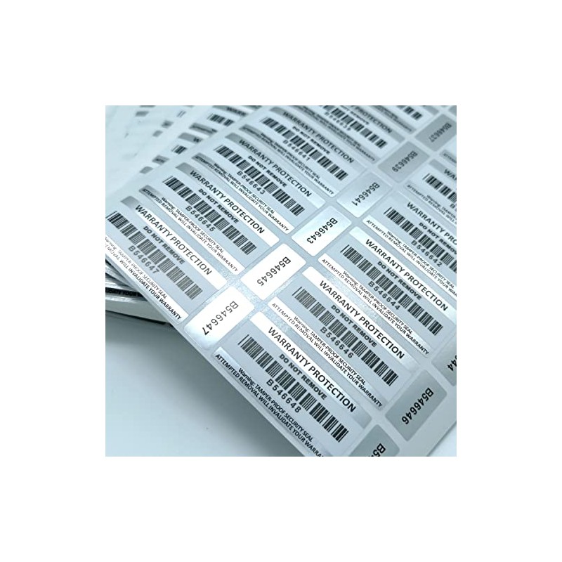 Tamper Proof Barcode Stickers in 7 Pack Sizes (50-2500pcs) Two