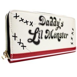 DC Harley Quinn Joker Daddys Lil Monster Purse Tri-Fold Coin Pocket & Card Holder, White