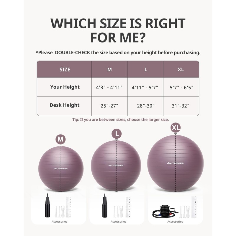 Trideer Yoga Ball for Pregnancy Office Ball Chair– Exercise Ball
