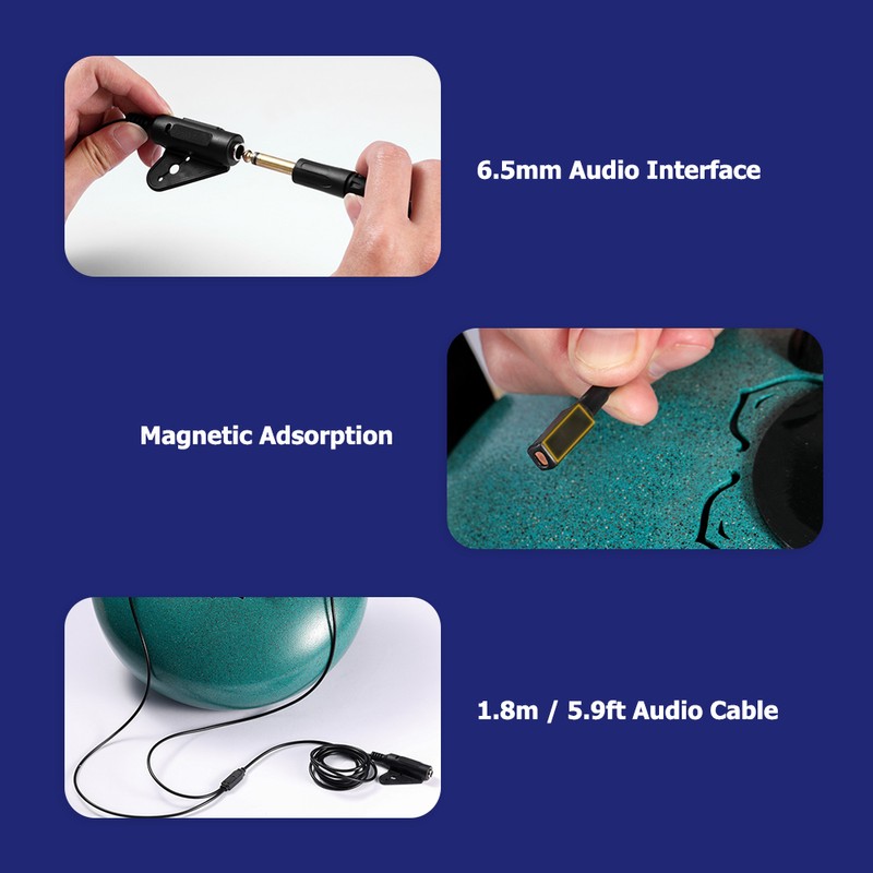 Hluru Magnetic Piezo Pickup Universal No Drilling Double Cartridges Pick-up