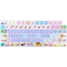 WSLUCKO Keyboard Cover Skin for 2021-2024 MacBook Pro 14''/16” (Model: A2442 A2485 A2992 A2779 A2780 A2991 A2918 M1 M2/M3 Pro Pro/Max) M2 MacBook Air 13''/15'' (Model:A2681 A3113 A2941 A3114)Cute Cat