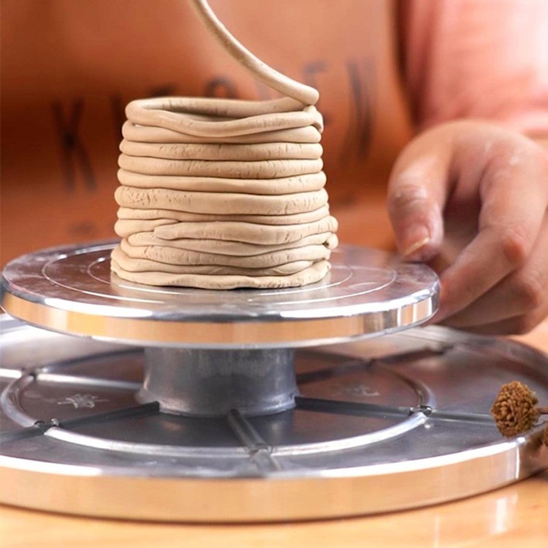 LOVIVER Sculpting Wheel Clay Banding Turntable Pottery Stand 20cm, 11cm