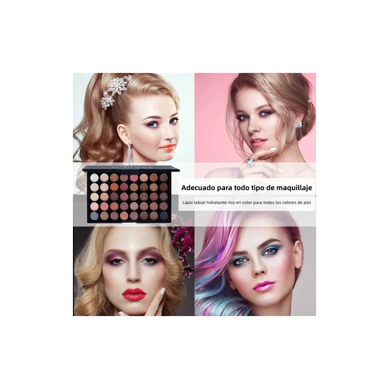 Paleta Sombras 40 Neutros+brochas Pinceles Maquillaje