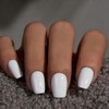 SXVME Uñas postizas cortas blancas con pegamento, diseño ataúd, brillantes,
