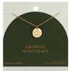 Lucky Feather Faith Necklace 14k Gold Plated Flower Pendant -