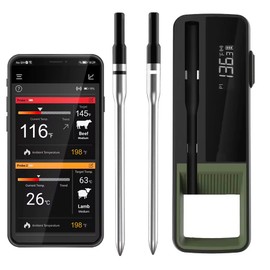 Smart Wireless Long Range Dual Probe Meat/BBQ/Kitchen Thermometer