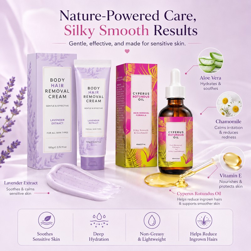 Post-Hair Removal Care Cream for Sensitive Skin – Fast-Absorbing Moisturizer
