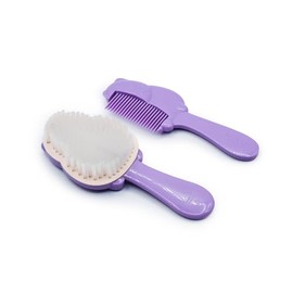melii 2 Piece Hair Brush and Comb Set for Babies, Toddlers, & Kids, Easy Grip, Fun Designs - Cat