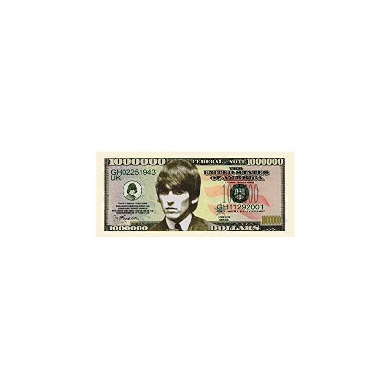 American Art Classics George Harrison Million Dollar Bill in Currency