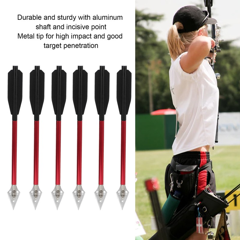 6Pcs Crossbow Arrows Double Screw Fixing Aluminum Alloy Shooting Bow