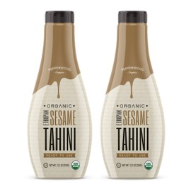Organic Ethiopian Sesame Tahini - Squeezable Creamy & Ready Tahini Paste 12.3 Ounce (2-Pack) - Hulled, Unsalted, Non-GMO, Gluten-Free, Peanut-Free, by Pepperwood Organics