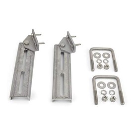 Sturdy Built (2) 10 inch Aluminum and Stainless Steel Boat Trailer Swivel Top Bunk Bracket Kit for 3x3 Boat Trailer Crossmember