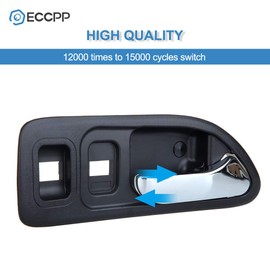ECCPP - Tiradores de puerta interiores cromados interiores interiores delanteros traseros del lado del conductor para 1994, 1995, 1996 y 1997 para Honda for Accord (4 piezas)