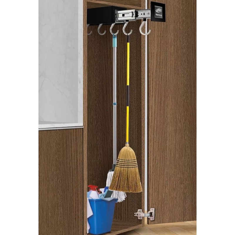 Soyo Adjustable Hanging Pot Rack Closet Organizer Pantry 7 Hooks