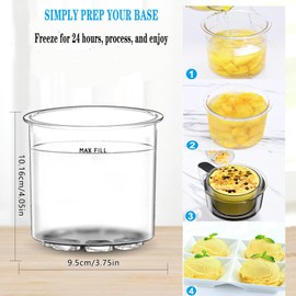 Cong.Lai Set of 4 Creami Containers for Ninja Creami Ice Cream Maker, Tubs Accessories with Neoprene Sleeve for NC301 NC300 NC299AMZ Series, BPA-Free, Dishwasher Safe, Leak-Proof, Reusable