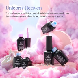 Beetles Pearl Gel Nail Polish Set 6 Colors, Blue Shimmer Gel Polish Pink Purple Mermaid, Nail Drawing Soak Off Uv Led Swirl Gel Polish Shell Thread Gift for Mother