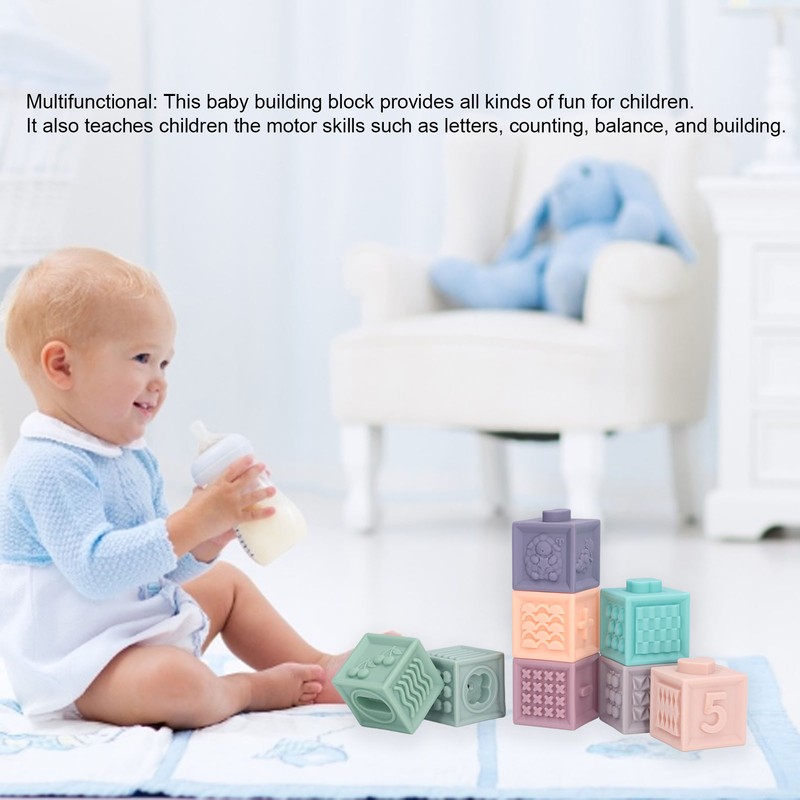 Soft Rubber Blocks Babies Children Chewing Silicone Early Childhood Educational