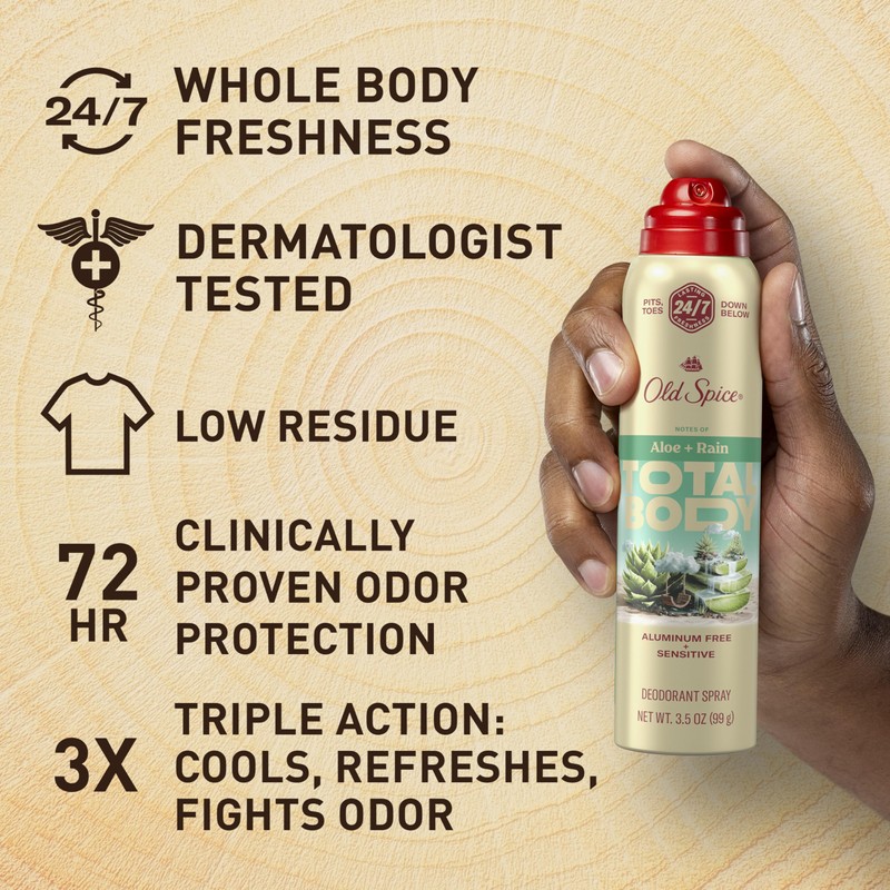 Old Spice Whole Body Deodorant Spray for Men, Aluminum Free,