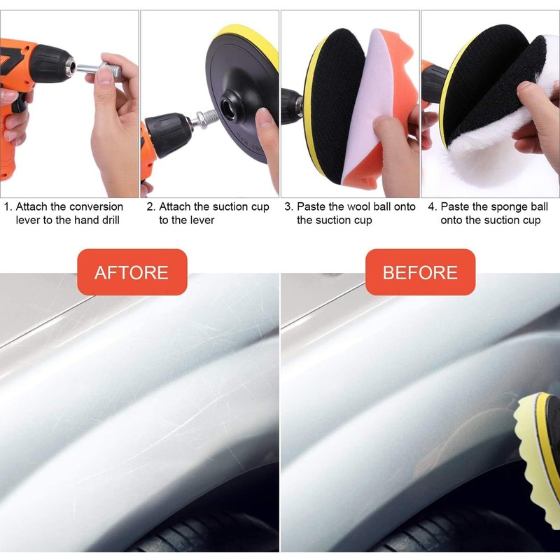 CHENGZI Car Polishing & Waxing Sponge Set Wool Wheel Polishing