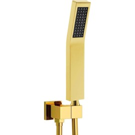 Bathroom Gold Handheld Shower Wand, Hand Brass Shower Head with Long Hose, Shower Head with Handheld Sprayer Showerhead Holder Wall Mount, BELLEARLY