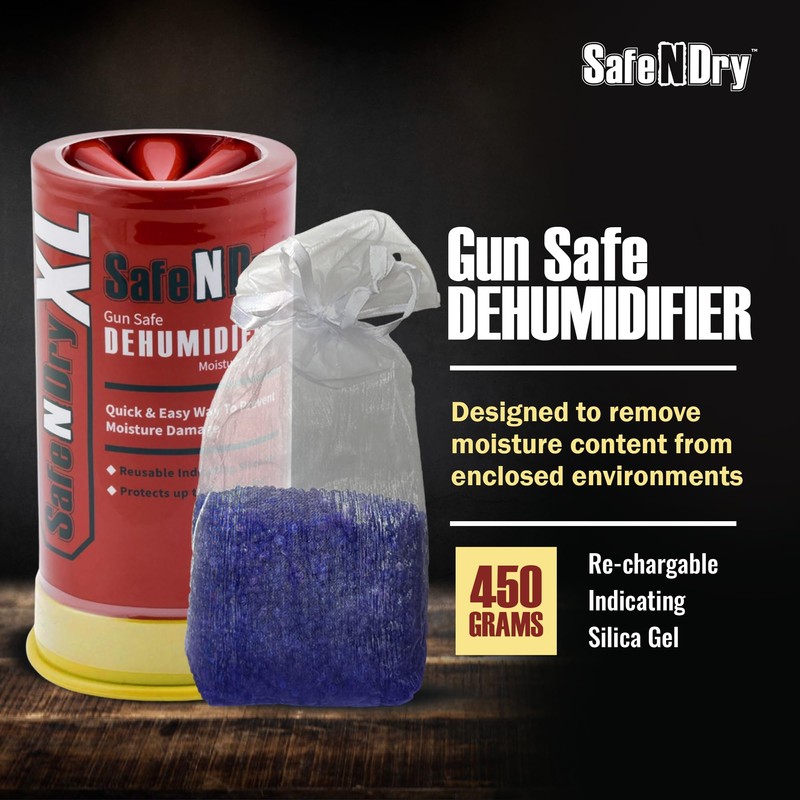SafeNDry XL Gun Safe Dehumidifier - Portable Moisture Absorber, Prevents