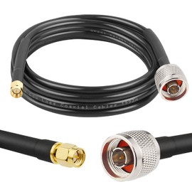 MOOKEER RG58 N Male to SMA Male Cable - 6FT Low Loss SMA to N Cable 50 Ohm for WiFi Router,GPS Receiver,Antenna,Signal Booster Use