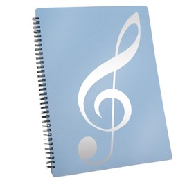 LEWITORS Notenmappe, 60 Seiten Kapazität, Notenordner/Halter, Passend für das Format A4, Beschreibbar und Abnehmbar (Blau)
