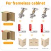 Furniware Set of 2 Middle Stop Cabinet Hinges, Opening Angle