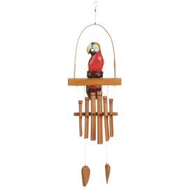 Woodstock Chimes Asli Arts Collection, Parrot Bamboo Chime, 36'' Bamboo Wind Chimes for Outdoor, Patio, Home or Garden Décor (CPA437)